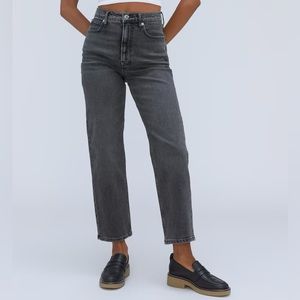 Everlane The Way-High High Rise Washed Black Straight Leg Denim Jeans Sz 30